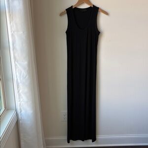 Hatch Long Ribbed Tank Dress in Black Maternity Postpartum Travel Comfy Size M